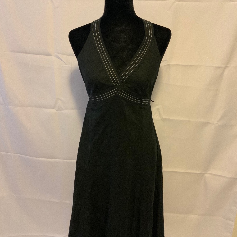 Zara halter dress with whipstitch detail
